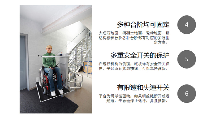 三維彎斜掛式無障礙升降平臺